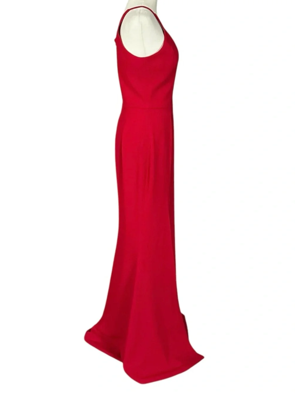 Dress the Population Iris Slit Crepe Gown Floor Length Red Size Medium - Picture 4 of 15